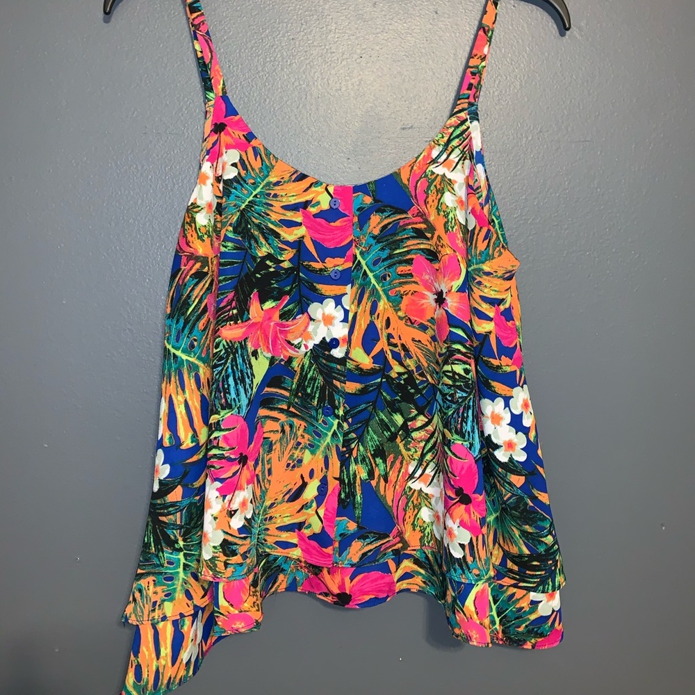 Tropical print tank top